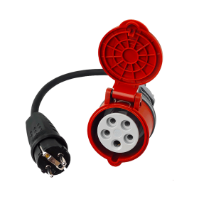 Adapter siłowy - redukcja z gniazda 32A 5P, IP44, na wtyczkę 230V