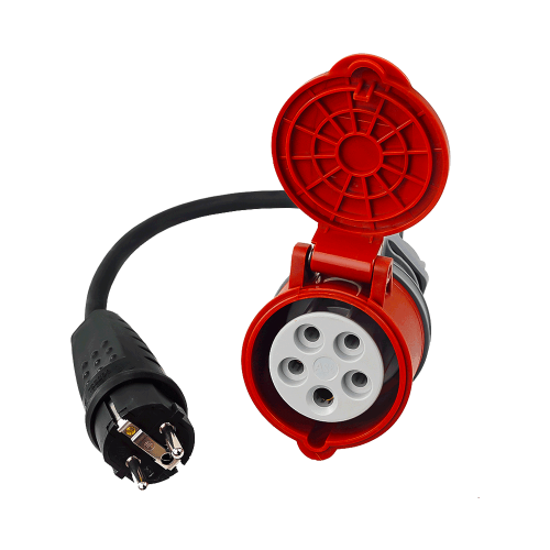Adapter siłowy - redukcja z gniazda 32A 5P, IP44, na wtyczkę 230V